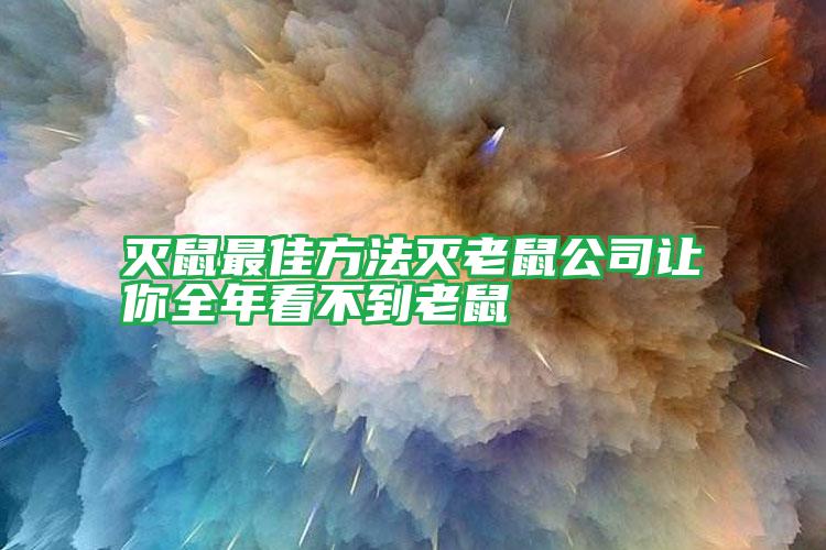 灭鼠最佳方法灭老鼠公司让你全年看不到老鼠