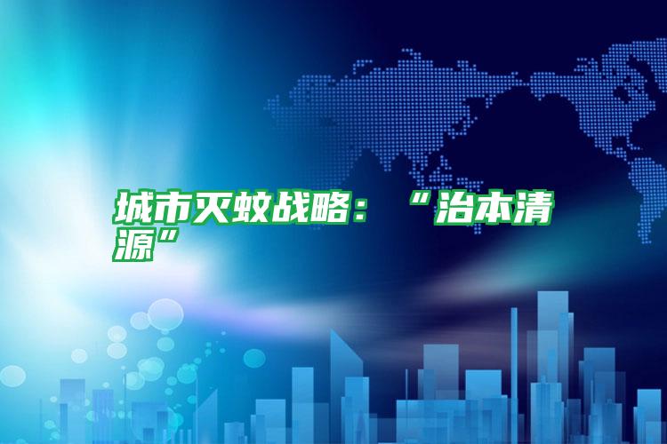 城市灭蚊战略:“治本清源”