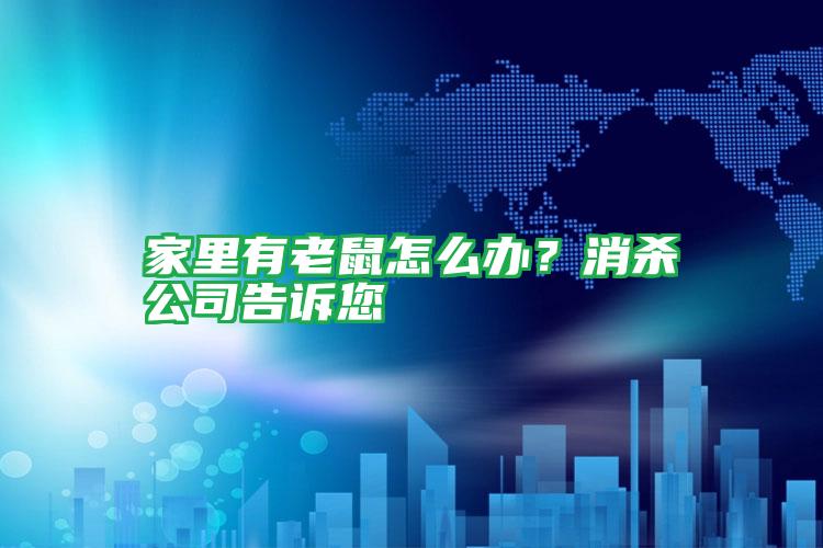 家里有老鼠怎么办?消杀公司告诉您