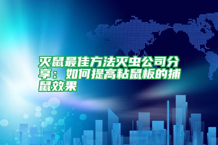 灭鼠最佳方法灭虫公司分享：如何提高粘鼠板的捕鼠效果