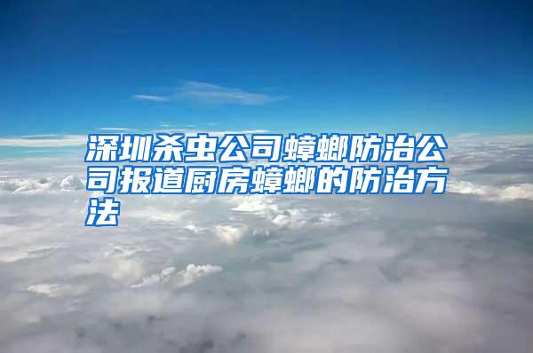 深圳杀虫公司蟑螂防治公司报道厨房蟑螂的防治方法