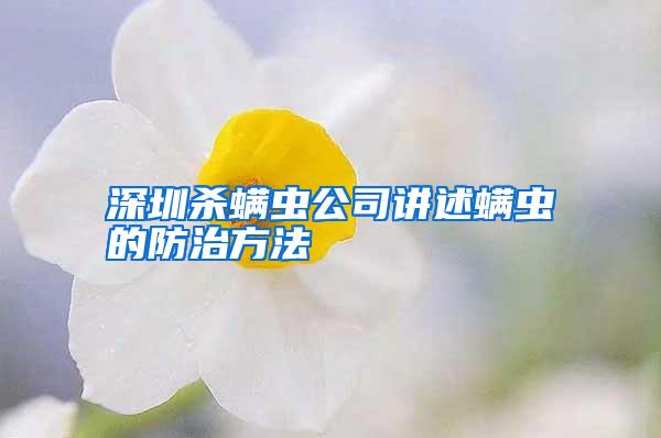 深圳杀螨虫公司讲述螨虫的防治方法