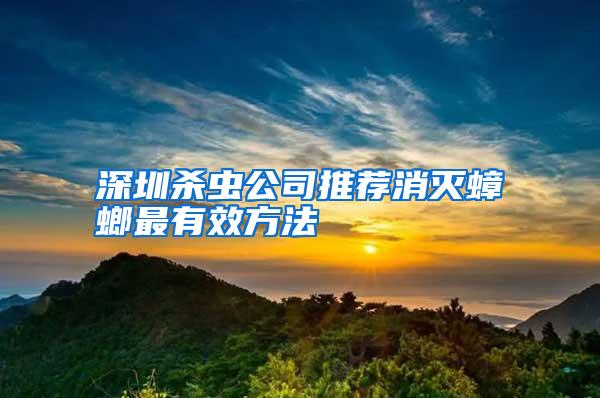 深圳杀虫公司推荐消灭蟑螂最有效方法