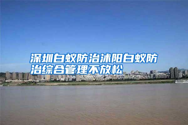 深圳白蚁防治沭阳白蚁防治综合管理不放松