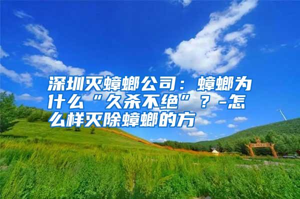 深圳灭蟑螂公司：蟑螂为什么“久杀不绝”？-怎么样灭除蟑螂的方