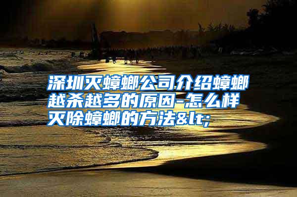 深圳灭蟑螂公司介绍蟑螂越杀越多的原因-怎么样灭除蟑螂的方法<