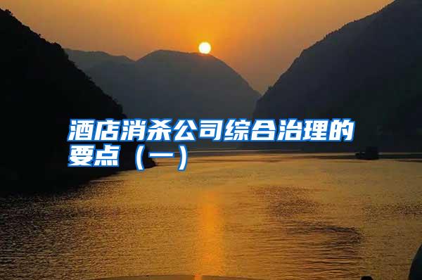 酒店消杀公司综合治理的要点(一)