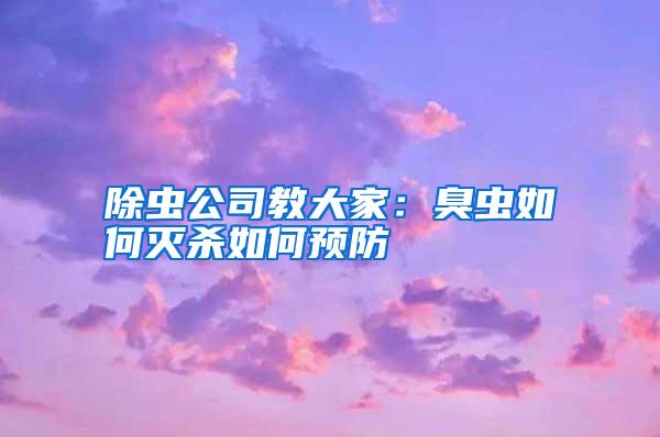 除虫公司教大家:臭虫如何灭杀如何预防