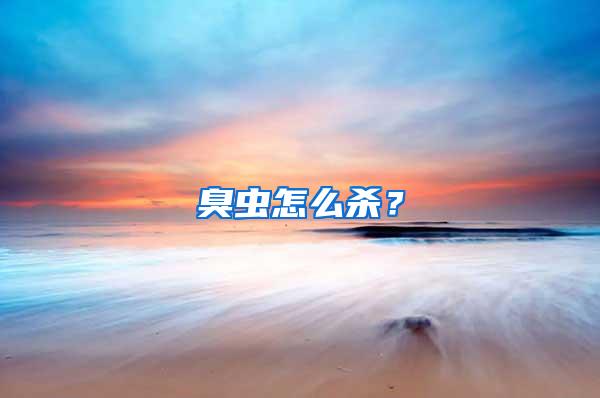臭虫怎么杀?