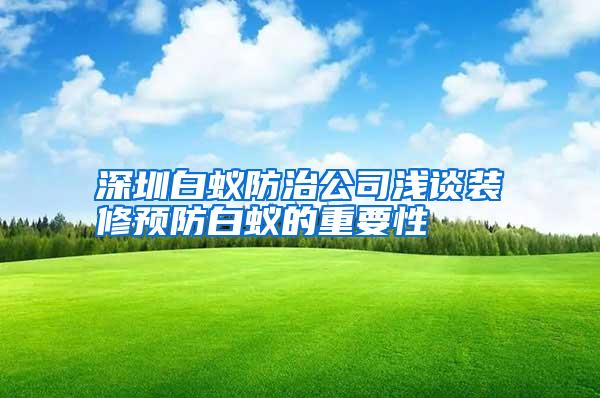 深圳白蚁防治公司浅谈装修预防白蚁的重要性
