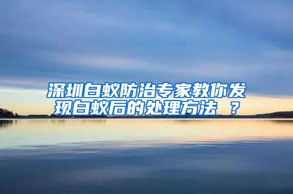 深圳白蚁防治专家教你发现白蚁后的处理方法 ？