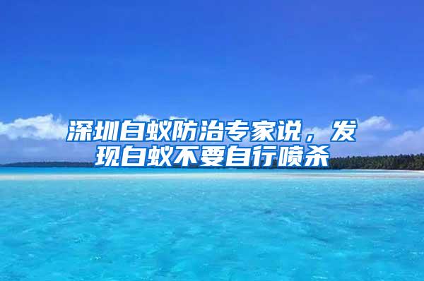 深圳白蚁防治专家说，发现白蚁不要自行喷杀