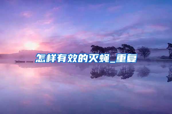 怎样有效的灭蝇_重复