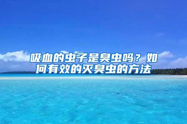 吸血的虫子是臭虫吗？如何有效的灭臭虫的方法