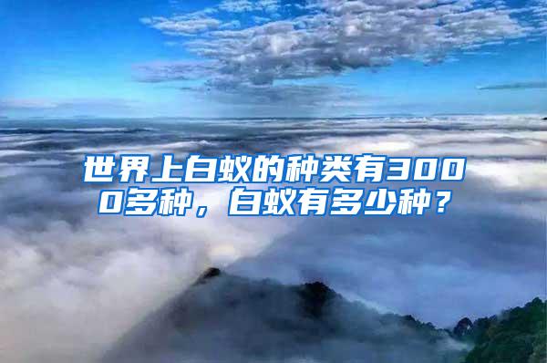 世界上白蚁的种类有3000多种，白蚁有多少种？