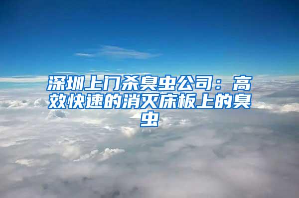 深圳上门杀臭虫公司：高效快速的消灭床板上的臭虫
