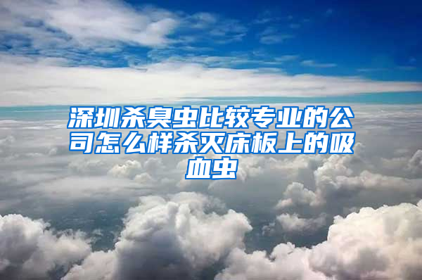 深圳杀臭虫比较专业的公司怎么样杀灭床板上的吸血虫