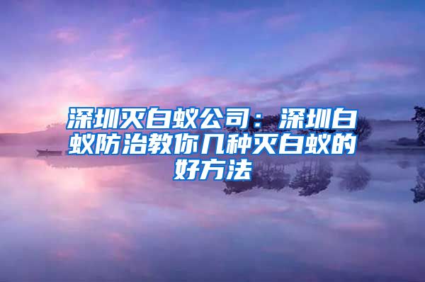 深圳灭白蚁公司：深圳白蚁防治教你几种灭白蚁的好方法