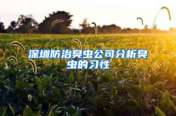 深圳防治臭虫公司分析臭虫的习性