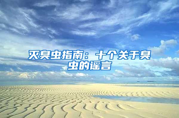 灭臭虫指南：十个关于臭虫的谣言
